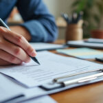 Dirigeant de TPE consultant des factures impayées sur son bureau