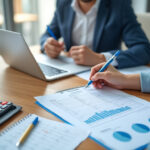Documents de paie et calendrier sur un bureau d'entreprise