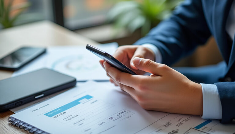 Auto-entrepreneur consultant ses revenus de plateforme sur smartphone